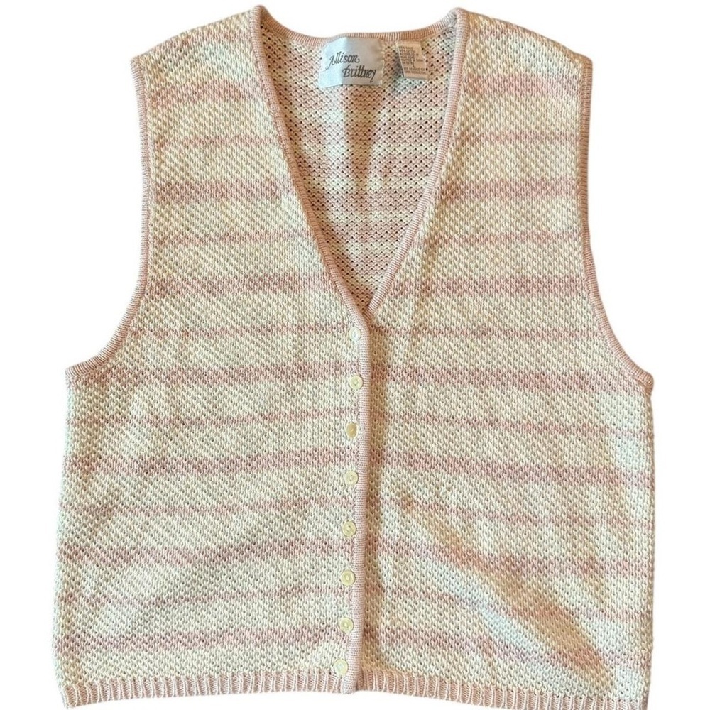 Allison Brittney Peach V-Neck Sweater Vest